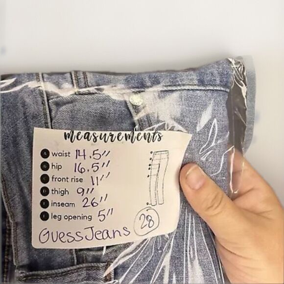 Guess Skinny Ankle Jeans Women’s Size 28 Classic Light Wash Logo Patch - Picture 6 of 8